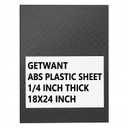 ABS Plastic Sheet 6mm (1/4") Thick 18x24 Inch, Black Rigid ABS Board for Heavy Duty DIY Industrial Vacuum Forming Use
