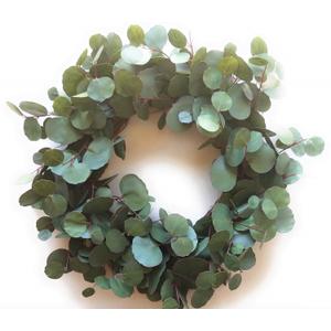 Eucalyptus Wreaths for Front Door 20", Handmade Green Leaves Wreath for Summer, Spring and All Seasons, Greenery Floral Wreath for Wall and Outside