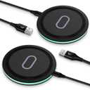 Samsung Fast Wireless Charger Pad, 2 Pack 15W Wireless Charging Pad Fast Charging Station for Samsung Galaxy S24 S25 S23 FE S23 S22 S21 Note 20,iPhone 16 15 14 13 Pro Max,Google Pixel 9 8a 8Pro 7a 7