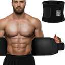 AMZBOSS Waist Trainer for Women & Men, Waist Sweat Band, Belly Band Sweat Belt, Stomach Wrap, Body Shaper Belt Trimmers (Black, M)