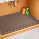 Jin&Bao Waterproof Under Sink Mat 34" x 22", Thick Silicone Mat Cabinet Protector for Kitchen and Bathroom, Shelf Liner, Home Organizer and Storage, Multipurpose Tray for Gadgets and Essentials (Brown)