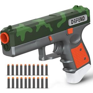 APEX Toy Gun Pistol - Foam Dart Handgun with Realistic Reloading Mechanism, 20 Foam Darts, 3-Dart Storage and up to 50 Feet Range - Lightweight & Durable