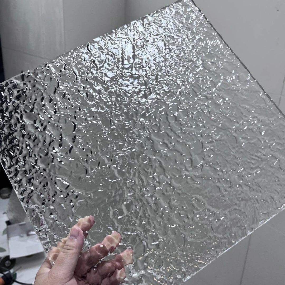 12''x16'' Decorative Extruded Clear Acrylic Sheets with Stone Texture | 1/8" Thick Wave Ripple Acrylic Panels for Home Decor, Display Stands, Crafts, and Signage