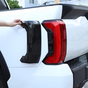LLKUANG Rear Tail Light Cover Tail Lamp Shell Shade Guard Trim Frame Compatible with Toyota Tundra 2022 2023 2024 2025,ABS Car Taillight Protective Shell Bezels Smoke Black Taillight Shell Accessories