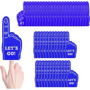 48 Pieces Mini Foam Finger, Sport Fan Party Favors, We're #1 Sports Themed Party Supplies for Baseball Basketball Football Soccer Events Team Gifts (Blue)
