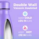 Volhoply 25oz Insulated Water Bottle 1/2/4 Pack, Double Wall Stainless Steel Vacuum Bottles, Keeps Cold & Hot, BPA Free Leak Proof Bottles (Purple Green,1 Pack)
