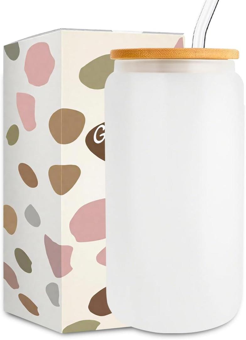 Cute Cartoon Mouse Lover Gifts Initial A-Z Personalized Iced Coffee Cup Magic Mouse Stuff Wizard Gift 16oz Glass Cup with Lid and Straws Birthday Christmas Gifts for Women Teen Girls ( Letter T)