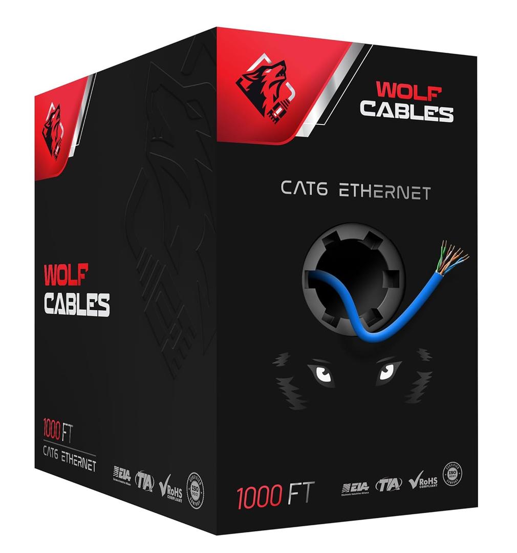 | Heavy-Duty CAT6 Ethernet Cable 1000ft | UTP, 23AWG, 550MHz | Stable & Remarkable Performance (Blue)