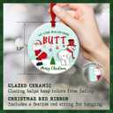 10 x Funny Santa Snowman Christmas Ornament 2025 - Hilarious Holiday Tree Decoration, Gift for Coworkers, Friends & Neighbors, White Elephant Exchange Idea, Unique Ceramic Xmas Ornament