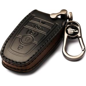 for Ford Key Fob Cover Leather Key Shell for Ford F150 Bronco Explorer Expedition Maverick Mustang Accessories