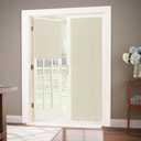 LazBlinds 100% Blackout Door Curtain, No Tools No Drill Cordless Blinds for Windows, Thermal Insulated UV Protection Privacy Window Curtains for French Door Front Door(26''W x 68''H, Cream, 1 Panel)