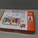 Gemmicc 100 PCS Magnetic Tiles with 2 Cars, STEM Approved Educational Magnet BuildingToys, Magnet Puzzles Stacking Blocks for Boys Girls