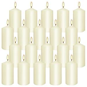 20-Piece Ivory Taper Candles (2x4 inches) | Unscented, Dripless & Smokeless | Clean-Burning Dinner Candles for Weddings, Parties, Dinner Table Decor, Home Dining, Church Ceremonies & Celebrations