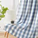 Amzdecor Blue White Buffalo Plaid Full Blackout Curtains 84 Inches Long, 52"W x 84"L