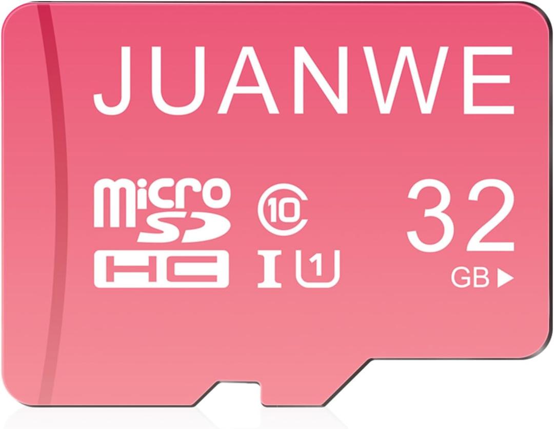 JUANWE 32GB Micro SD Card microSDXC Memory Card, Memory Card, SDHC High-Speed U1 SD Card, 32GB TF Cards for Phone, Dash Cam, Security Camera (Pink)