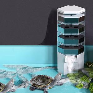 Turtle Fish Tank Filter, Low Level Waterfall Filter for Aquariums Fish Tank Turtle,4 Layers Turtle Filter