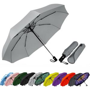 SIEPASA Windproof Travel Compact Umbrella-Automatic Umbrellas for Rain-Compact Folding Umbrella, Travel Umbrella Compact, Small Portable Windproof Umbrellas for Men and Women. (Grey)