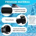 10ft Pool Hose For Above Ground Pools, 1.5 Inch Diameter Swimming Pool Replacement Hose for Filter Pump, Saltwater System, Sand Filters Accessories (1, White, Normal)