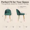 Dining Chairs Set of 2, Mid-Century Modern Living Room Chairs Upholstered for Bedroom Apartment, Home Bar, Living Space, Dark Green, 31.5 x 19.7 x 15.7 inches