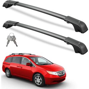 Wonderdriver 300lbs Lockable Roof Rack Cross Bars Compatible with Honda Odyssey 2011-2017 (with Raised Side Rails), Heavy Duty Aluminum Roof Rails Crossbars Cargo Canoe Black Rooftop Cargo Carrier