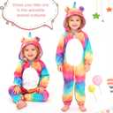 ALVABABY Christmas Baby Bunting Bodysuit with Hood, Romper Jumpsuit Animal Costume Outfit, Soft Warm Onesize Newborn Toddler (0-3 Months, Colorful Little Monster)