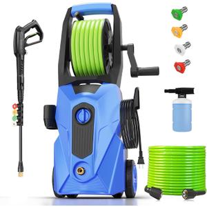 Electric Pressure Washer 5000 PSI 2.8 GPM Power Washers Electric Powered with 33ft Pressure Hose M22-14mm, 4 Nozzle and Foam Cannon, powerwashers for home, Cars, Fences, Patio, Upgraded Blue