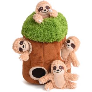 Interactive Squeaky Dog Toys Plush Sloth Dog Toy, Stuffing Woodland Friends Burrow, Dog Toys for Small Medium Large Dogs, Squeaky Plush Dog Toy (Medium) Interactive Squeaky Dog Toys Plush Sloth Dog Toy, Stuffing Woodland Friends Burrow, Dog Toys for Small Medium Large Dogs, Squeaky Plush Dog Toy (Medium)