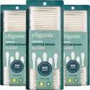 Cliganic Organic Cotton Swabs, 1500 Count - 100% Pure Natural Cotton, Chlorine-Free Hypoallergenic, Soft, Gentle & Absorbent Buds