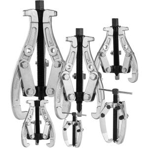 6-Piece Bearing Puller Set, 1"-8" Gear & Pulley Puller, 3-Jaw Industrial Tool with Reversible Jaws