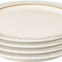 Denby - Heritage Atrium Small Plates Set of 4-6.7in Natural Ceramic Everyday Side, Appetizer Plates - Stoneware Dishwasher & Microwave Safe Tableware - Scratch Chip Resistant Dinnerware