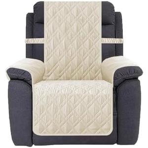 Ameritex Waterproof Nonslip Recliner Cover Stay in Place, Dog Chair Cover Furniture Protector, Ideal Recliner Slipcovers for Pets and Kids (Ivory, 30")