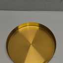 Jucoan 1 Pack 8 Inch Round Gold Tray, Decorative Small Round Vanity Tray, Circle Brass Gold Tray, Bathroom Storage Organizer Tray for Perfume Jewelry Food Coffee Tea Candle