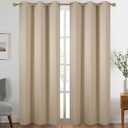 Blackout Curtains for Bedroom 80 x 150 Thermal Insulated Material Curtains & Drapes - Door Curtains 2 Panels for Bedroom, Kitchen, Beige