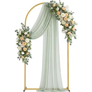 6.6FT Arch Backdrop Stand, Metal Gold Wedding Arch Frame, Balloon Arch Stand for Wedding, Birthday, Ceremony, Baby Shower, Party Decor