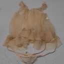 OYOANGLE Women's Lingerie Set 2 Piece Mesh Lace Sheer Chemise and G String Babydoll Nightwear (Apricot), Large