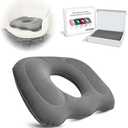 Inflatable Donut Pillow,Hemorrhoid Cushion- Excellent for Tailbone, Prostate, Sciatica, Bed sores, Postpartum Pregnancy, Post-Surgical Pain-Orthopedic Firm seat Cushion for Home, Office or car (gray)