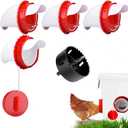 Chicken Feeder Port Kit 4 Pack Automatic Poultry Feeder Cups for Buckets & Bins, No Waste Rainproof DIY Chicken Feeders for Hens, Ducks & Other Poultry