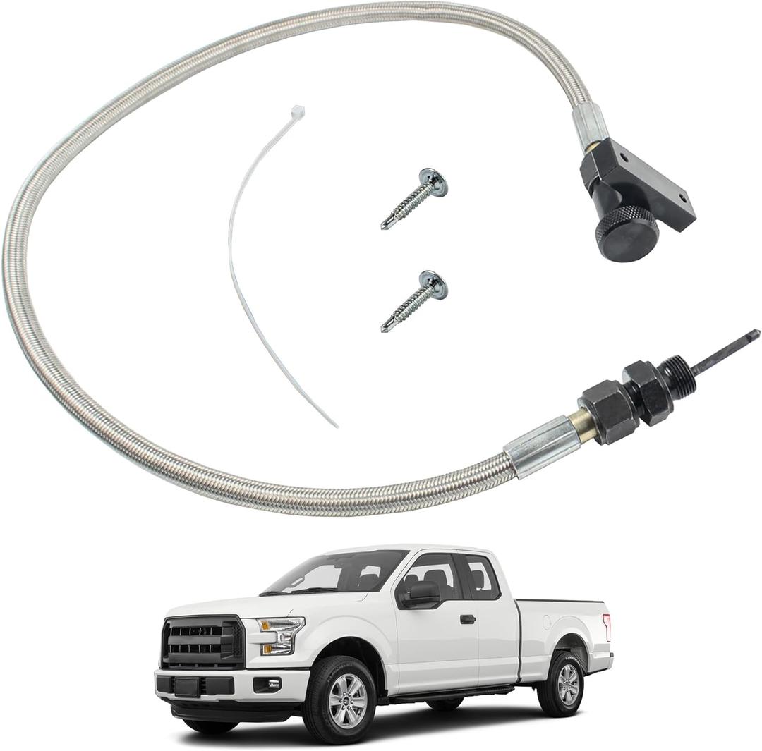 Aluminium Automatic Transmission Fluid Locking Braided Dipsticks Kit Compatible with 2010-2017 Ford F-150 Truck Replaces 22200 4R70E 4R75E 6R80 10R80 Transmissions