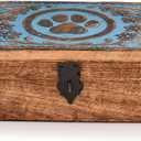 Kimona Jewelry Boxes Mango Wood Handcarved Wooden Decorative Treasure Chest Jewelry Organizer Housewarming Gifts (8"X 5"X 3")