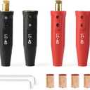 LC40 Welding Cable Connector Set Male and Female for 1/0 Thru 2/0 Cable Capacity 350 Amp 50-70 SQ-MM Black & Red 2-Set