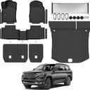 Floor Mat Set for 2016-2021 Jeep Grand Cherokee(Not for L) | All Weather TPE Trunk Mat & Backrest Mats & Cargo Net & Door Sill Guards for Jeep Grand Cherokee Accessories