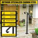 Single Post Wrought Iron Handrail Stair Railing Handrails for Outdoor Porch Railings Fits 1-2 Steps Transitional Concrete or Wooden Stairs with Base Texture Style