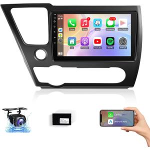 Leadfan Android Car Radio for Honda Civic 2013 2014 2015 2016 2017 Car Stereo with Carplay Android Auto, 9 Inch Touch Screen, Blutooth FM GPS WiFi SWC EQ Canbus (for Honda Civic 2013-2017)