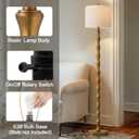 BOBOMOMO 62" Rustic Floor Lamp, Retro Farmhouse Standing Lamp with Rotary Switch, Resin Antique Gold Floor Lamp for Living Room, Bedroom, Dining Room, Nursery, Elegant Home Dcor