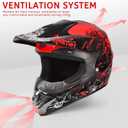 SPARK Dirt Bike Helmets Kids Motorcycle Helmet Youth ATV Motocross Full Face Men Women Off-Road Mountain Bike Helmet Adult with(Gloves Goggles Mask) DOT Approved 4Pcs Set, Large