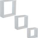 Organize It All Wall Mounted Floating Cube Shelves (Set of 3) -White