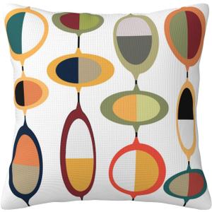 Mid-Century Throw Pillow Covers 20x20 Modern Linen Pillow Cases for Couch Bed Sofa Outdoor Decoration Square Pillow Cases