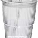 QWEZXO 13OZ/400ML Ice Coffee Glass Tumbler, Thick Wall Water Glass Cup Mug Tea  and Lid Sealed Carry On （Clear）
