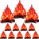 Boao 12 Set Fake Fire Fake Flame Camping Decoration 3D Cardboard Campfire Centerpiece Artificial Flames Campfire Party Decoration for Camp Bachelorette Party(Red Orange,11.8 Inch)