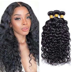 Human Hair Bundles 20 22 24 Inch Water Wave Bundle 150g/3 Bundles Human Hair Unprocesed Virgin Hair Extensions Black Natural Wet and Wavy Bundle
